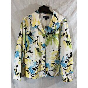 Susan Graver Style Women’s 1X Multicolor Lined Long Sleeve Blazer